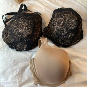 Lot of 3 Third Love 38G Bras. 1 Perfect Coverage, 2 24/7 Lace Balconette